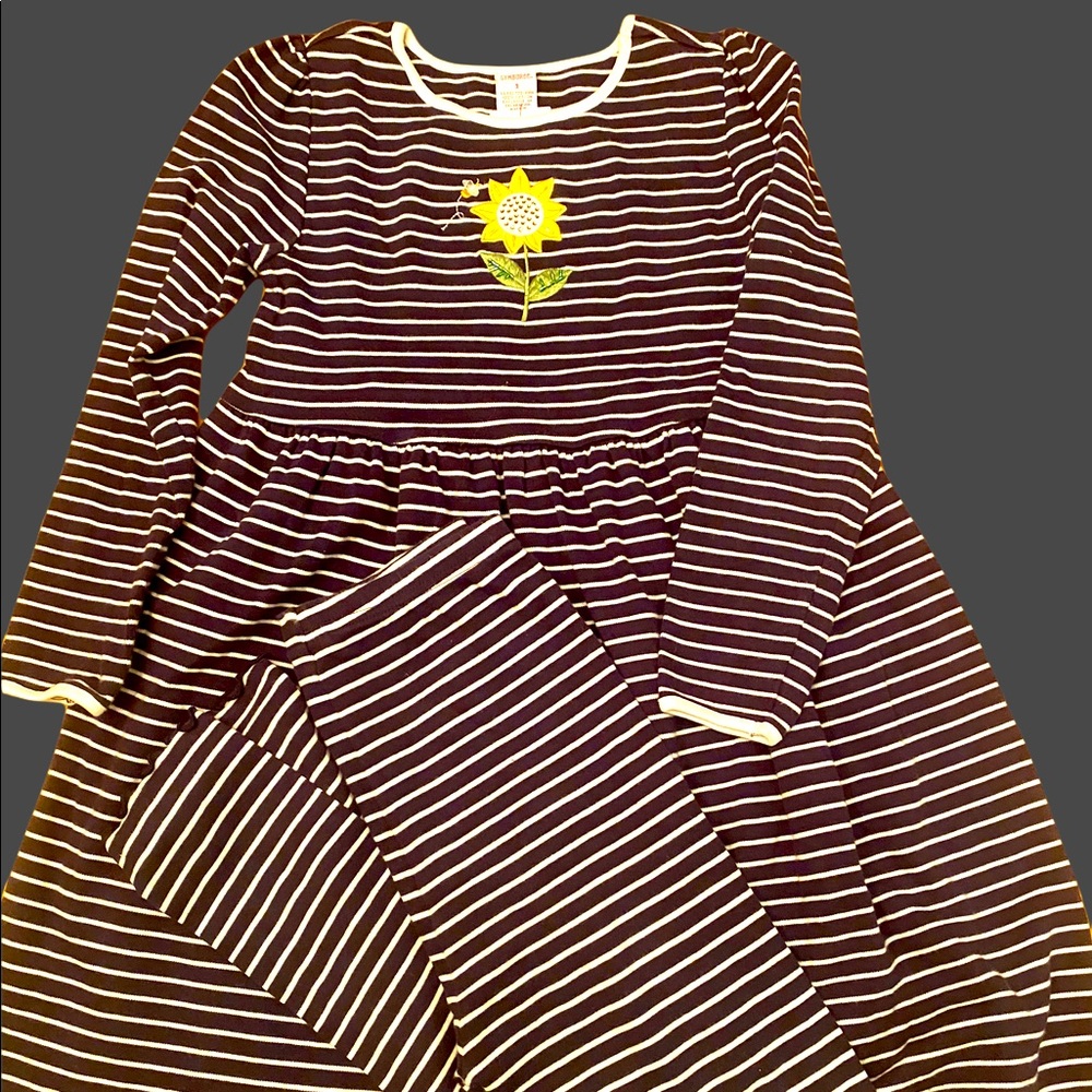 Navy & White Striped Dress & Pants Set, Size 9